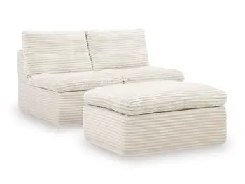 Fannin Armless Chair With Ottoman 1
