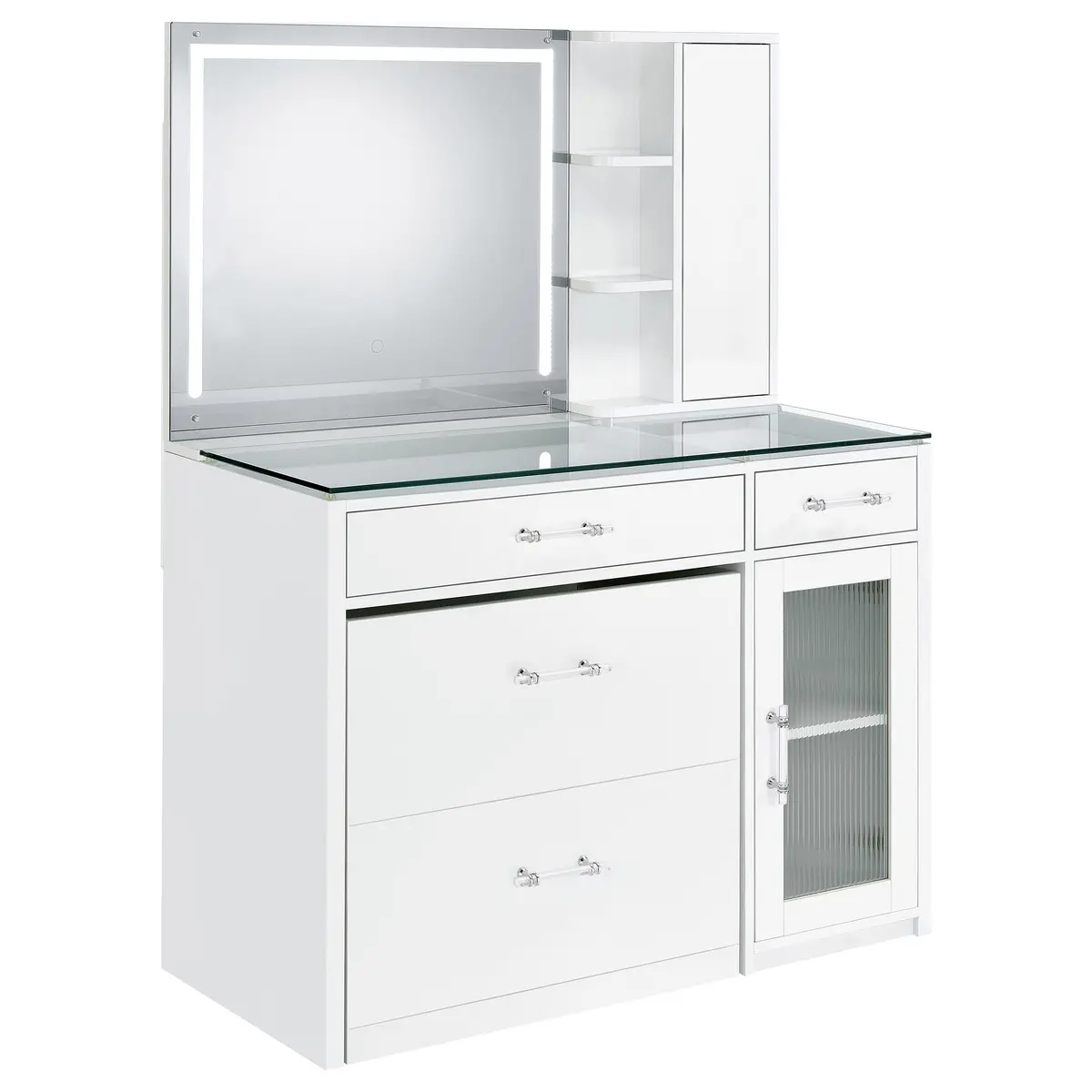 Flora Makeup Vanity Table With Led Mirror And Stool 1