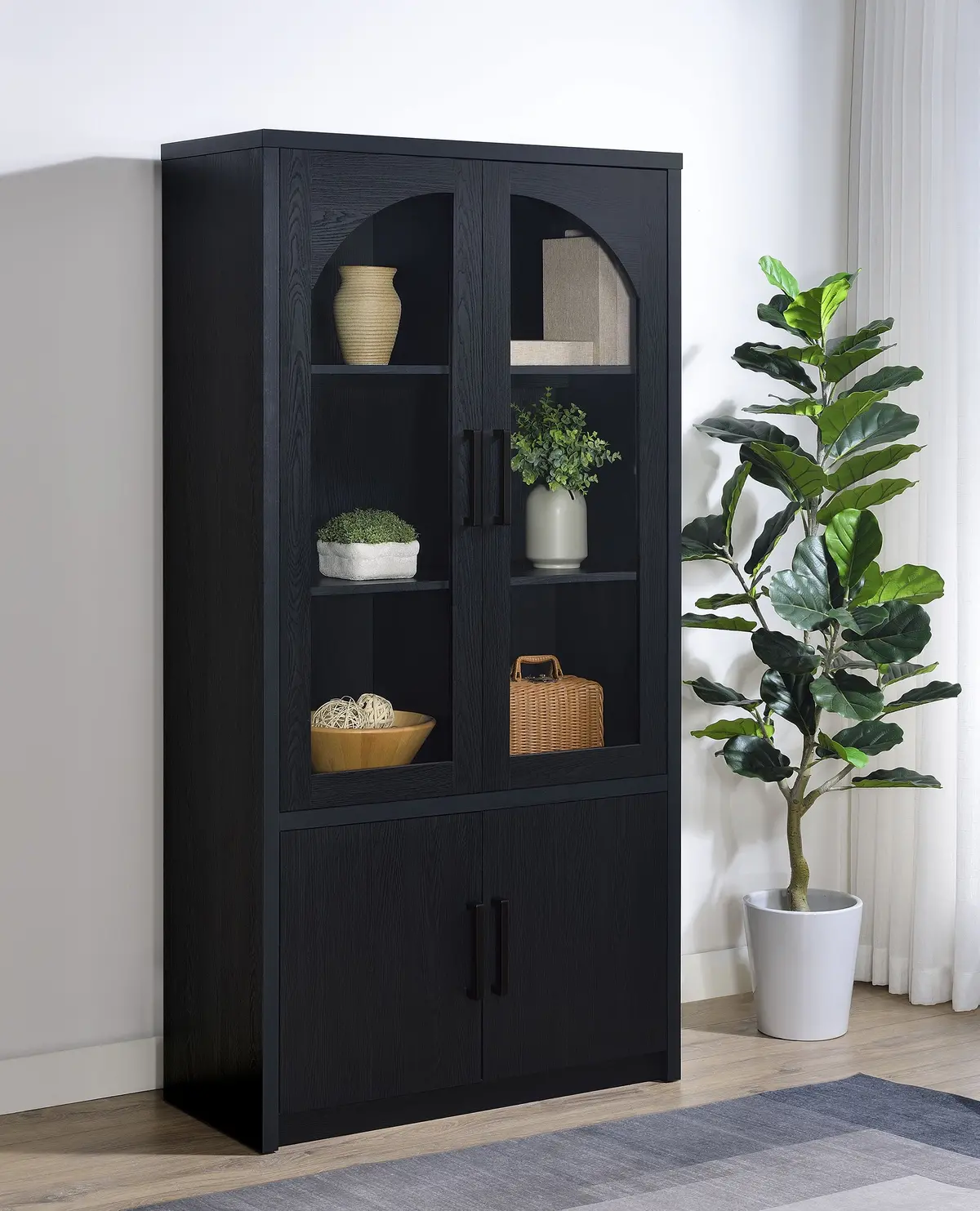 Riva Tall Display Cabinet With Led Lighting 2