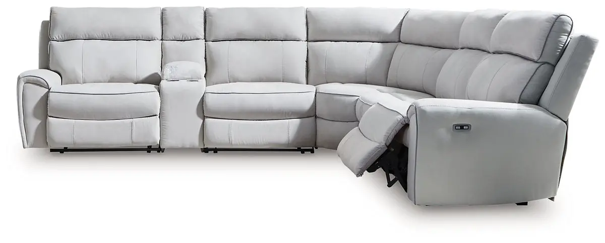 Social Pointe Reclining Sectional With Storage Console 1