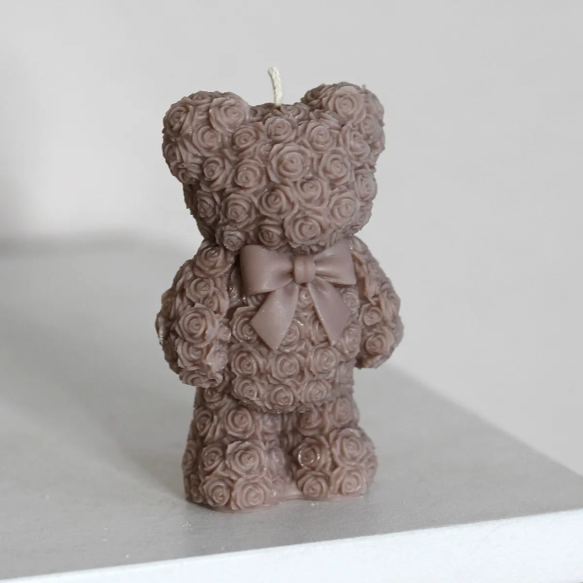 Kerze ; Teddy; Stehender Teddy Mit Schleife 2