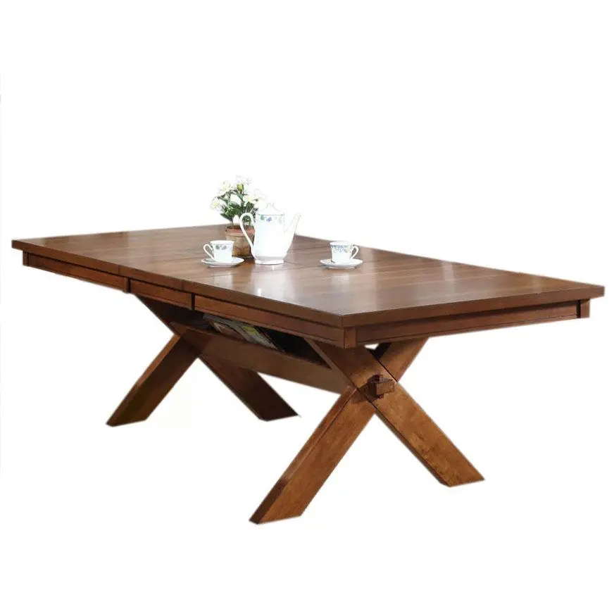 Acme Apollo Trestle Base Rectangular Dining Table In Walnut 70000 1