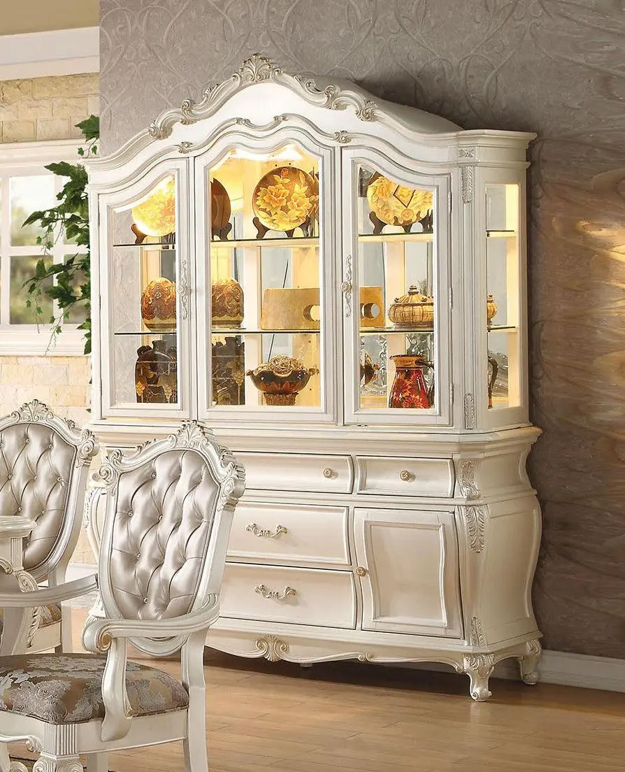 Acme Chantelle Buffet And Hutch In Pearl White 63544 1