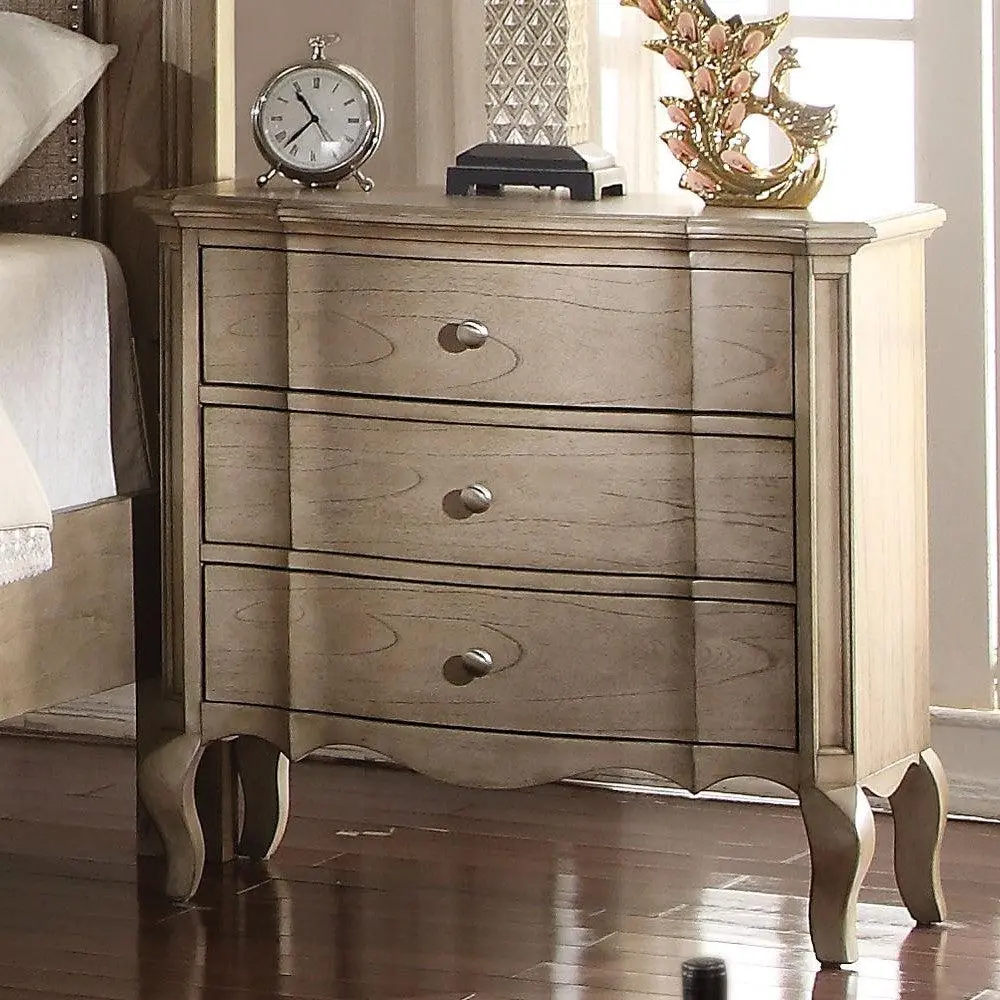 Acme Chelmsford 3-Drawer Nightstand In Antique Taupe 26053 1