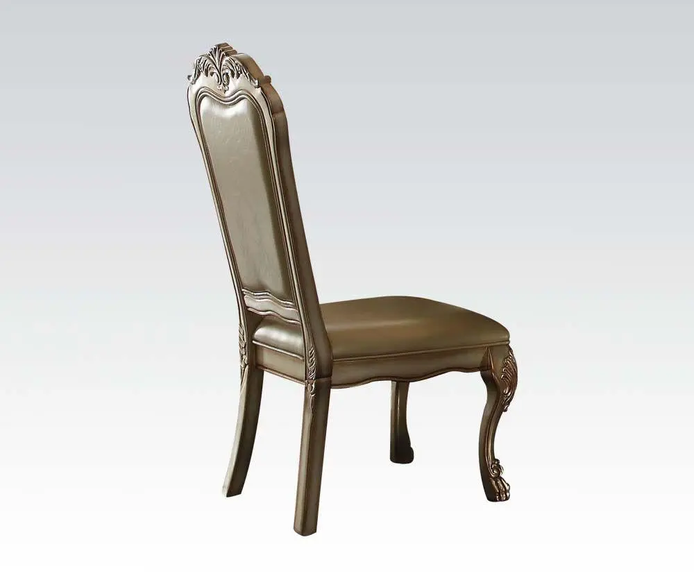 Acme Dresden Side Chair In Gold Patina (Set Of 2) 1