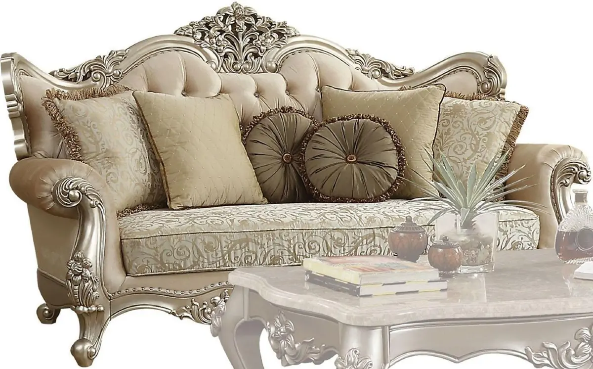 Acme Furniture Bently Sofa With 7 Pillows In Champagne 50660 1
