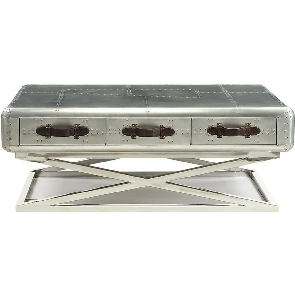 Acme Furniture Brancaster Coffee Table In Aluminum 83555 1