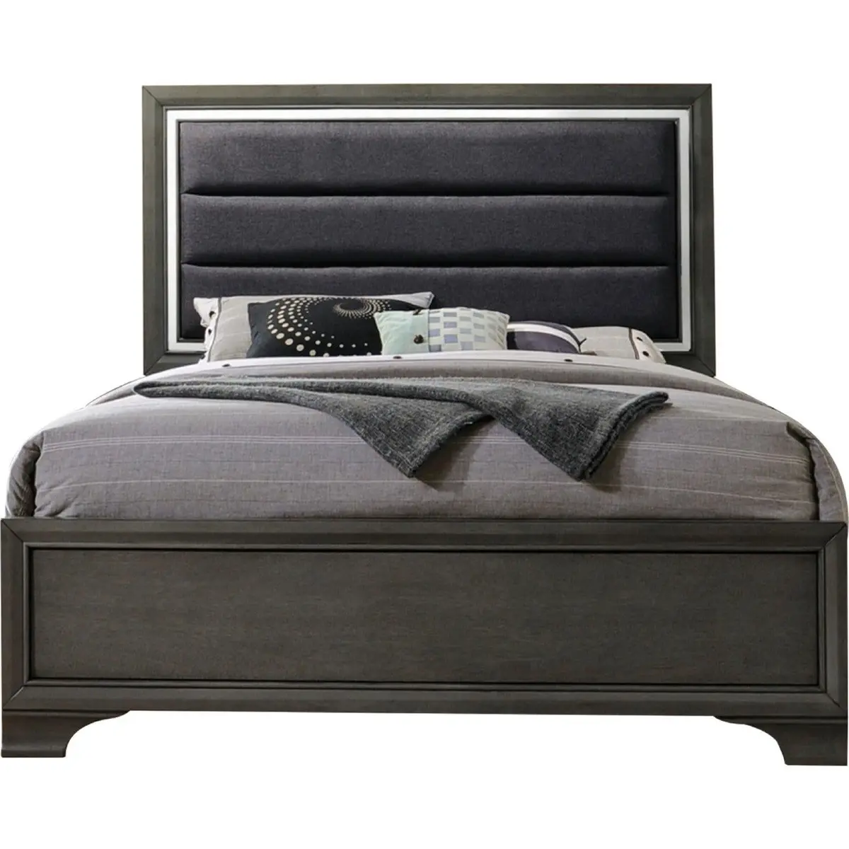 Acme Furniture Carine Ii King Panel Bed In Gray 26257Ek 1