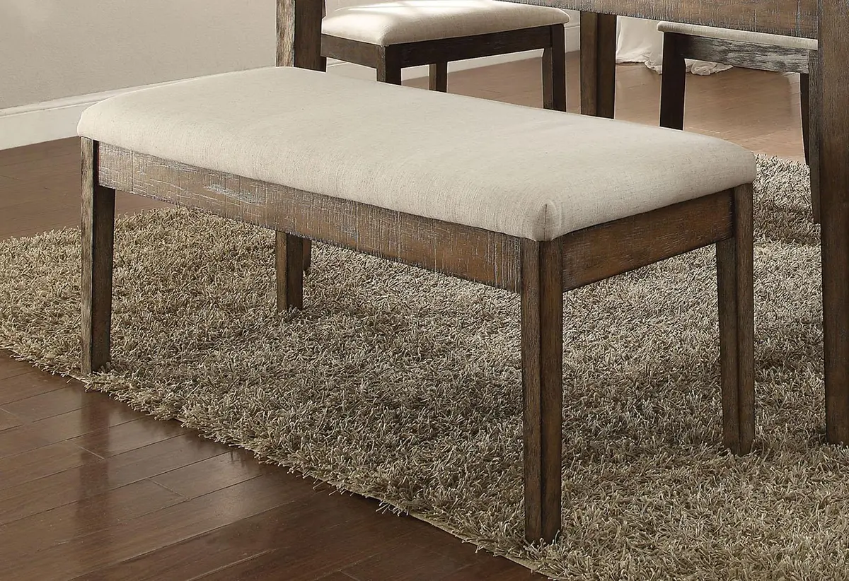 Acme Furniture Claudia Upholstered Bench In Beige And Brown 71718 1