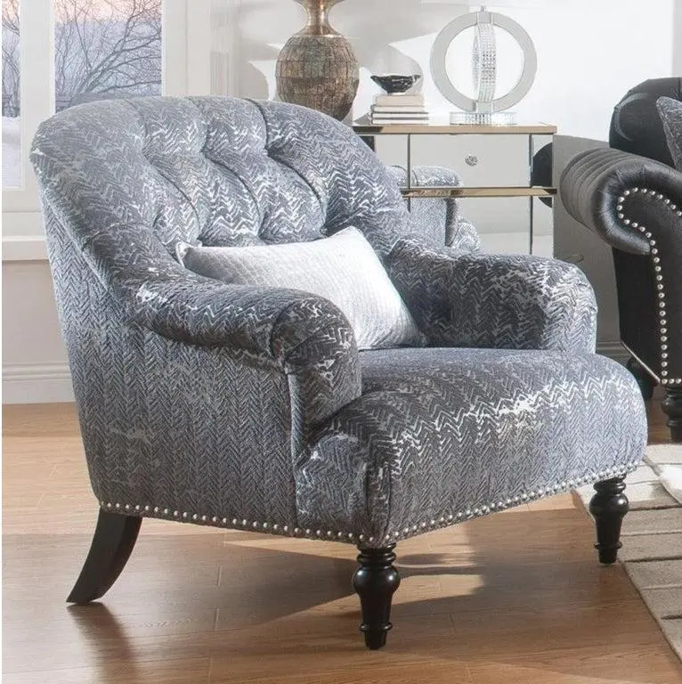 Acme Furniture Gaura Chair In Dark Gray Velvet 53092 1