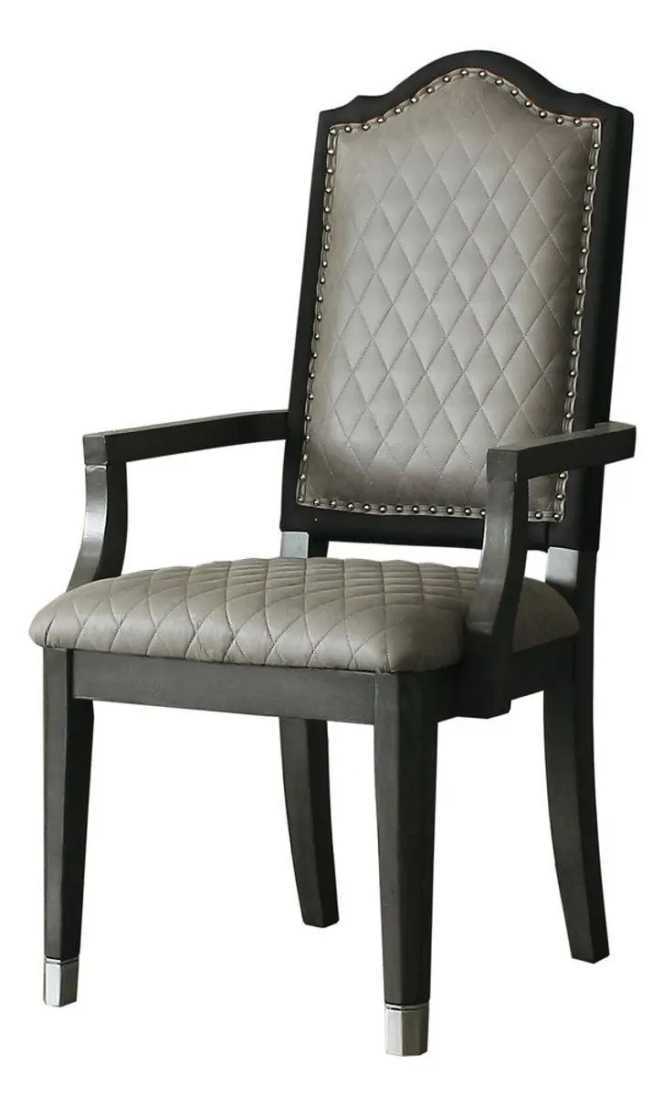Acme Furniture House Beatrice Arm Chair In Charcoal (Set Of 2) 68813 1
