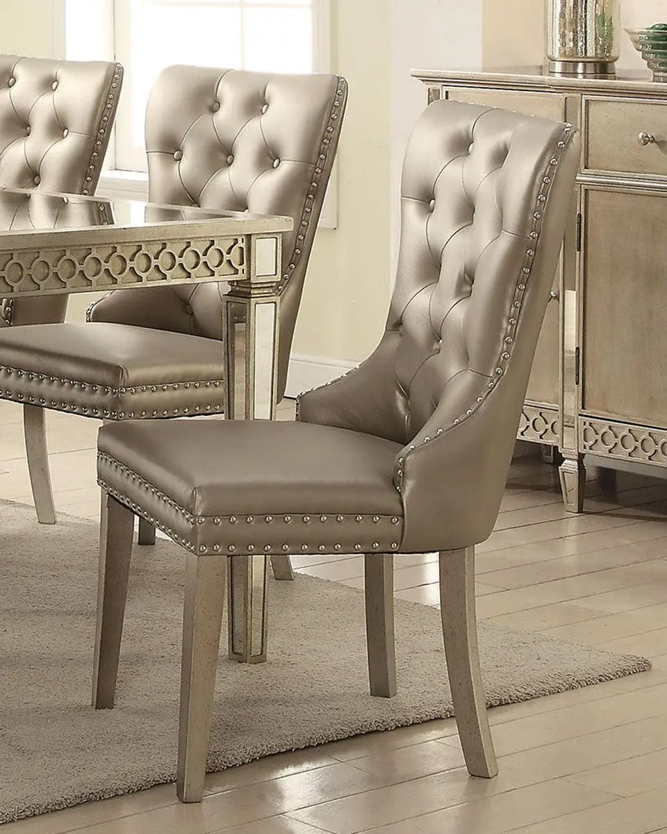 Acme Furniture Kacela Side Chair In Champagne (Set Of 2) 72157 1