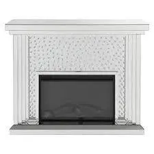 Acme Furniture Nysa Fireplace In Mirrored & Faux Crystals 90204 1