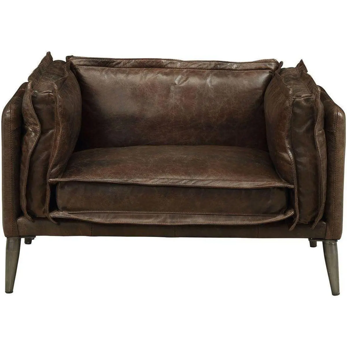Acme Furniture Porchester Chair In Distress Chocolate 52482 1