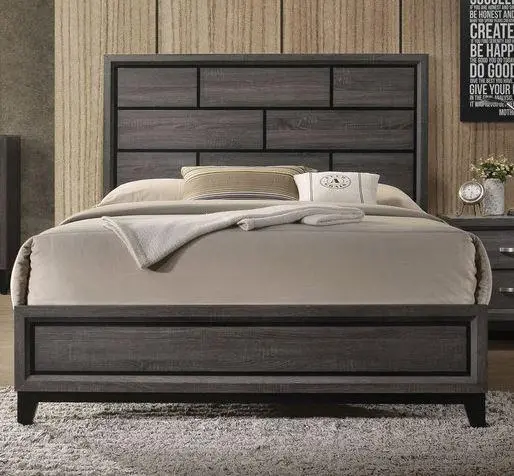 Acme Furniture Valdemar Queen Panel Bed In Weathered Gray 27050Q 1