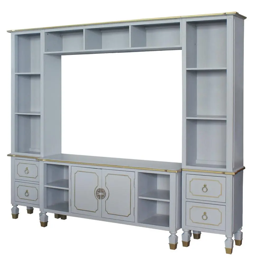 Acme House Marchese Entertainment Center With Tv Stand In Pearl Gray 91990 1
