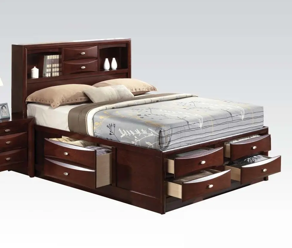 Acme Ireland King Storage Bed In Brown 21596Ek 1