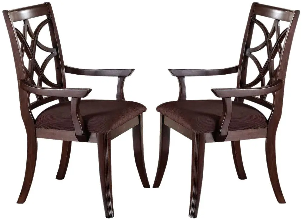 Acme Keenan Dining Arm Chairs (Set Of 2) In Dark Walnut 60258 1