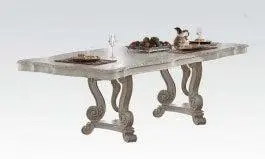 Acme Ragenardus Rectangular Dining Table In Antique White 61280 1