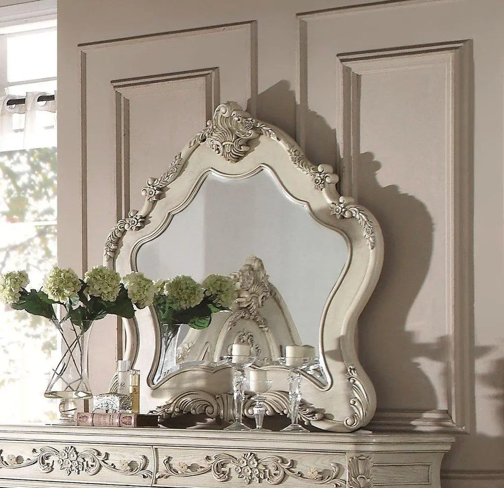 Acme Ragenardus Mirror In Antique White 27014 1