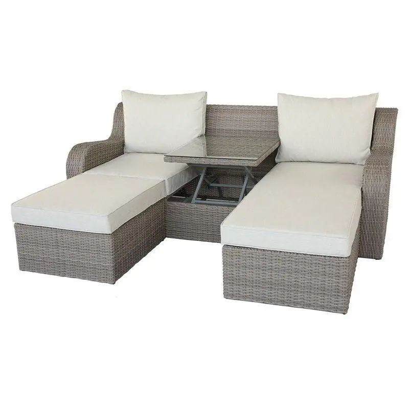 Acme Salena Sofa Bed With Coffee Table In Beige/Gray 45010 1