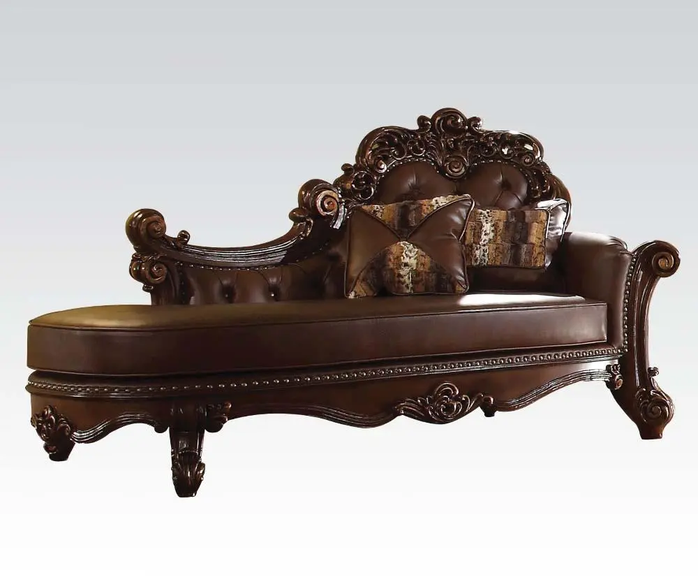 Acme Vendome Chaise In Cherry 96491 1