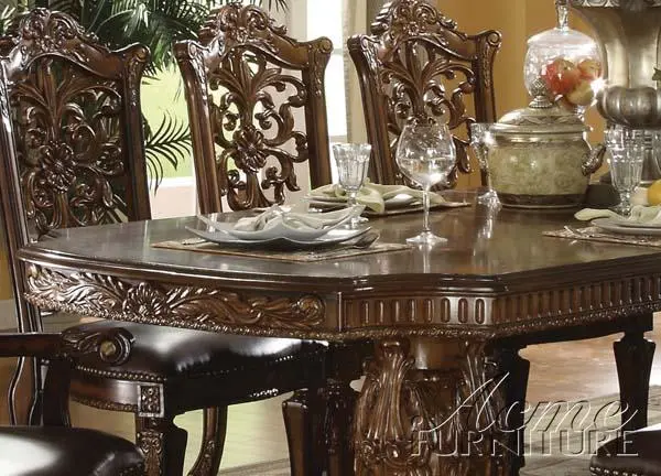 Acme Vendome Double Pedestal Dining Table In Cherry 1