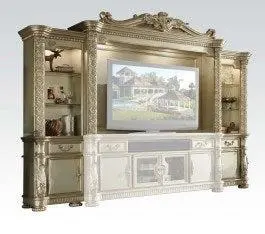 Acme Vendome Entertainment Center In Gold Patina 91310 1