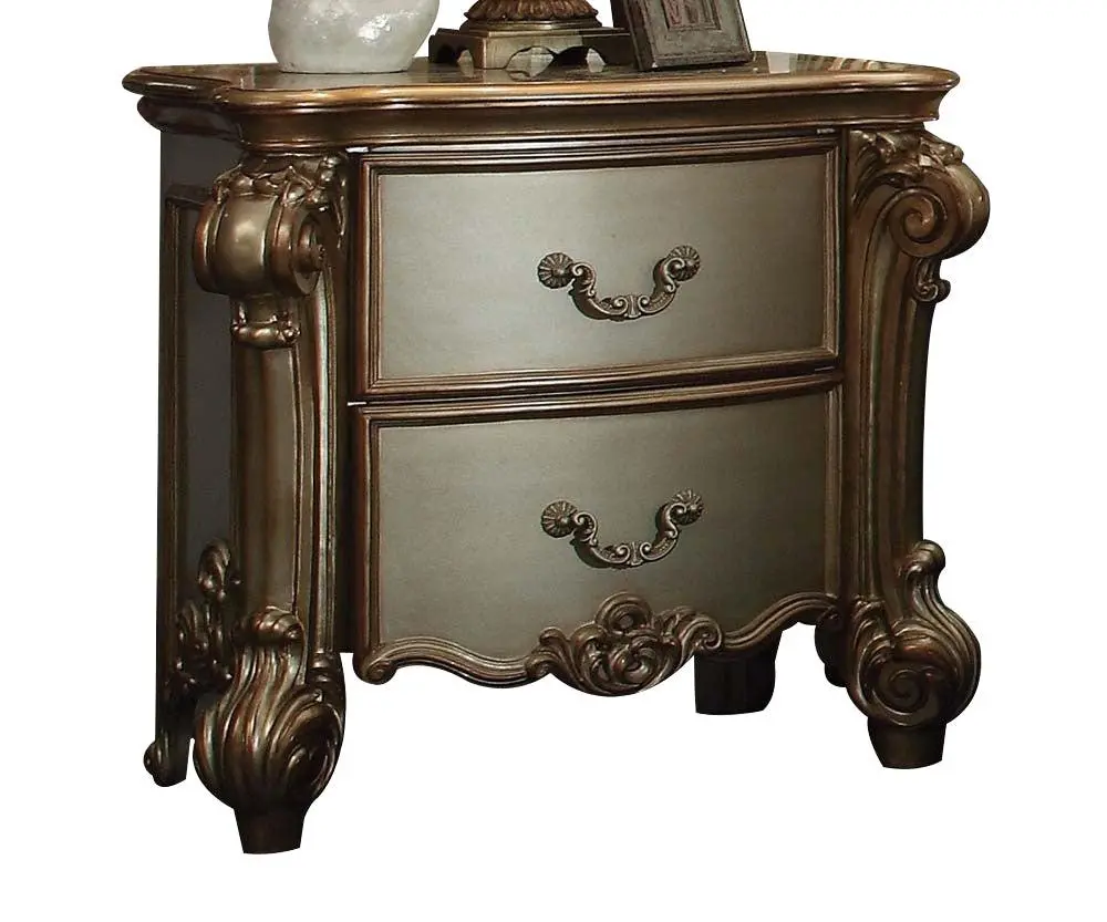 Acme Vendome Nightstand In Gold Patina 23003 1