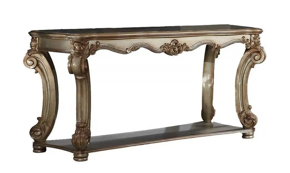 Acme Vendome Sofa Table In Gold Patina 83002 1