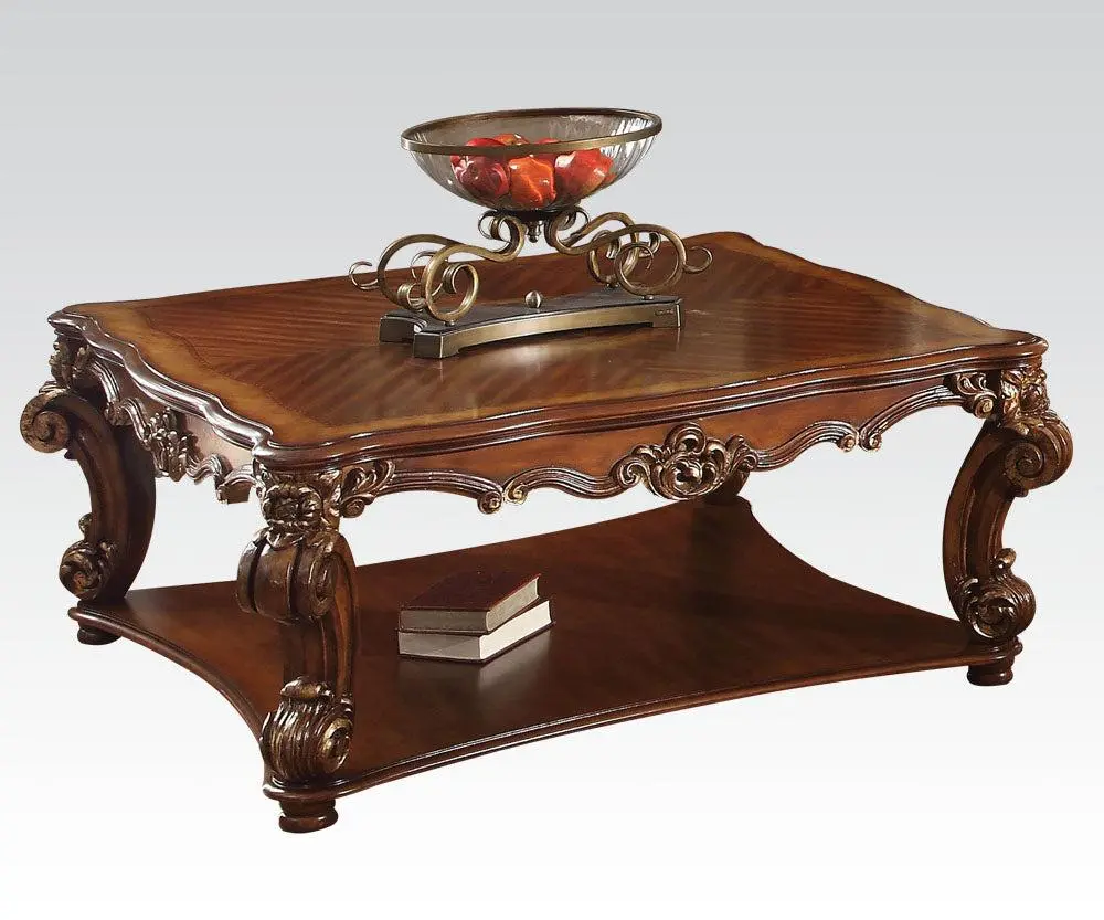 Acme Vendome Square Coffee Table In Cherry 82002 1