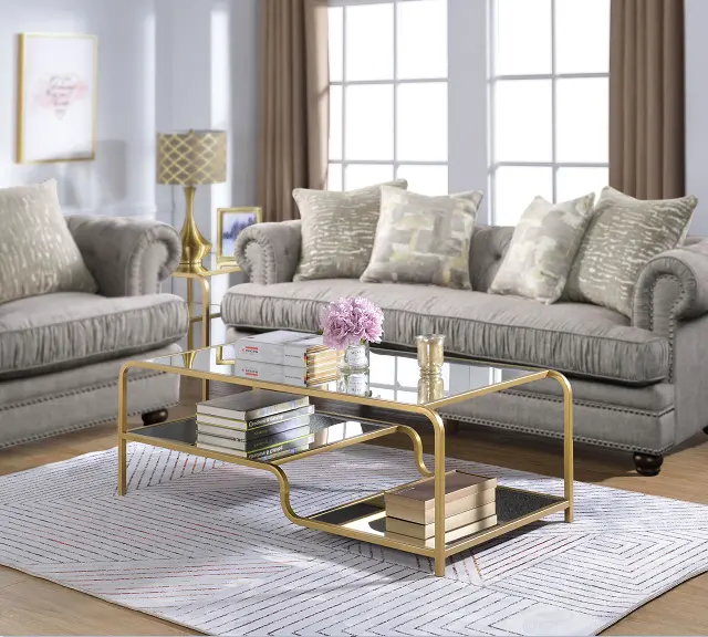 Astrid Gold & Mirror Coffee Table 1