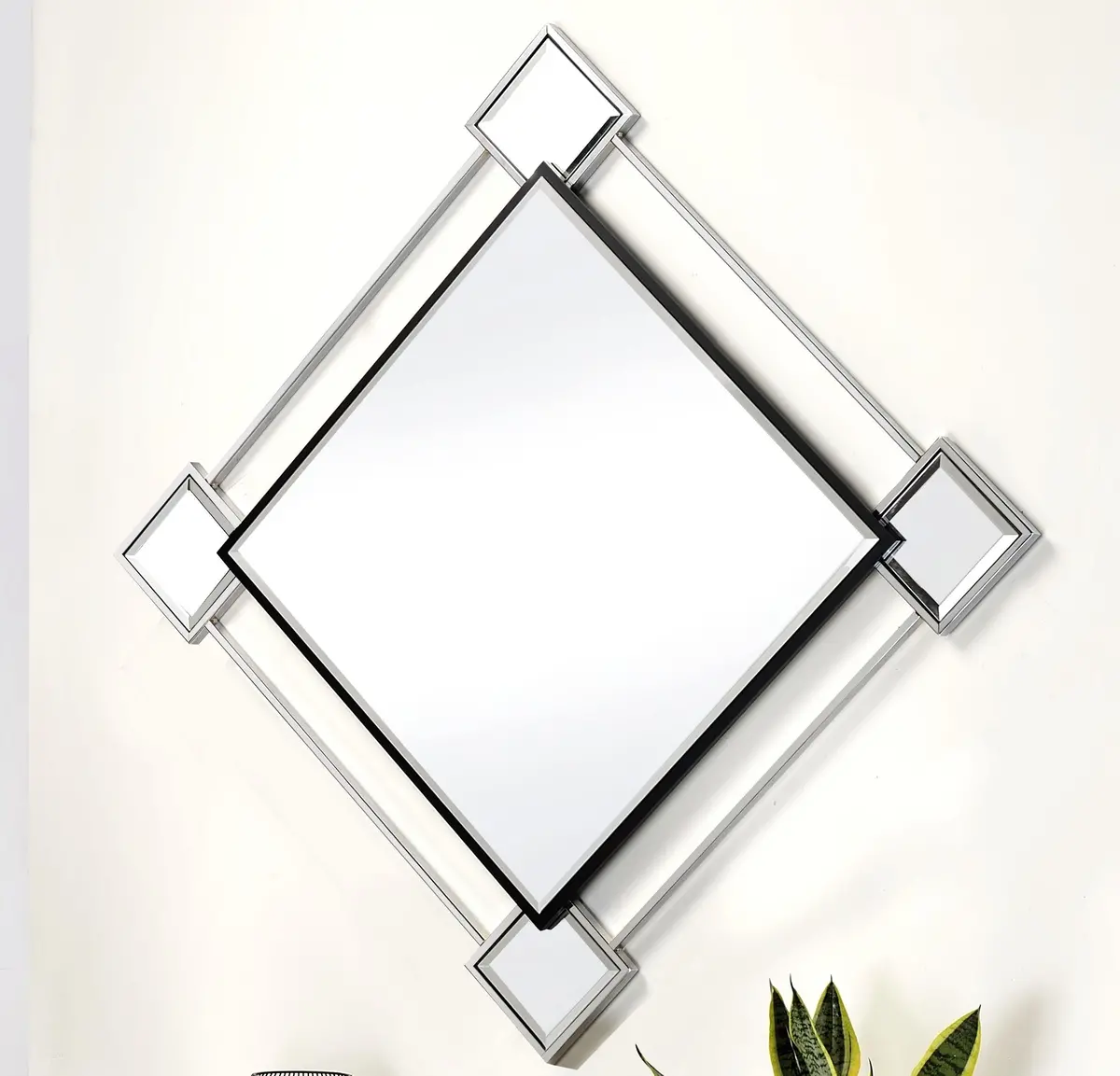 Asbury Mirrored & Chrome Accent Mirror (Wall) 1