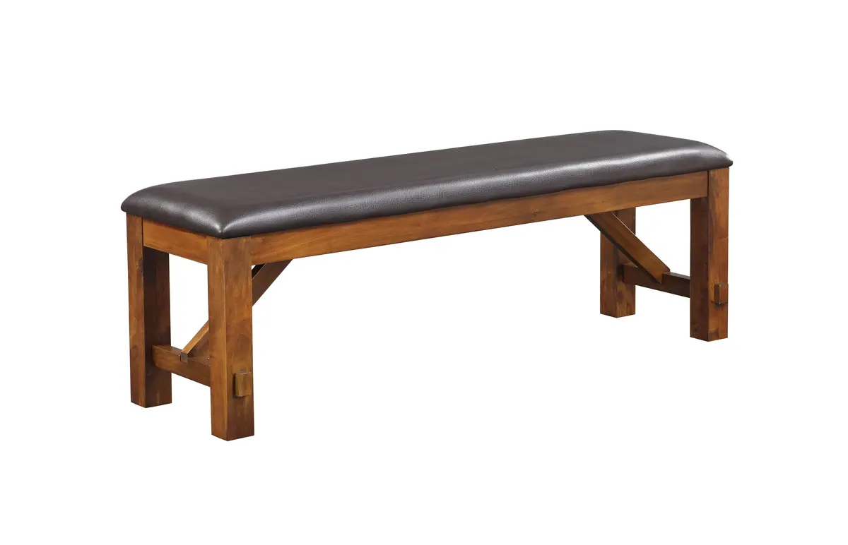 Apollo Espresso Pu & Walnut Bench 1