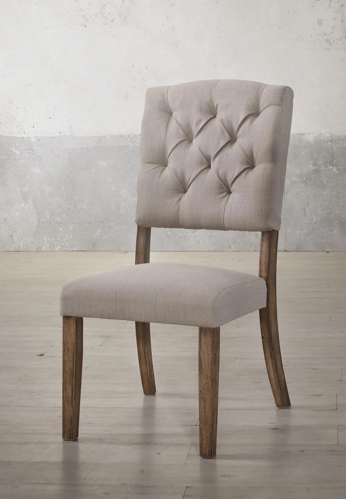 Bernard Cream Linen & Weathered Oak Side Chair 1
