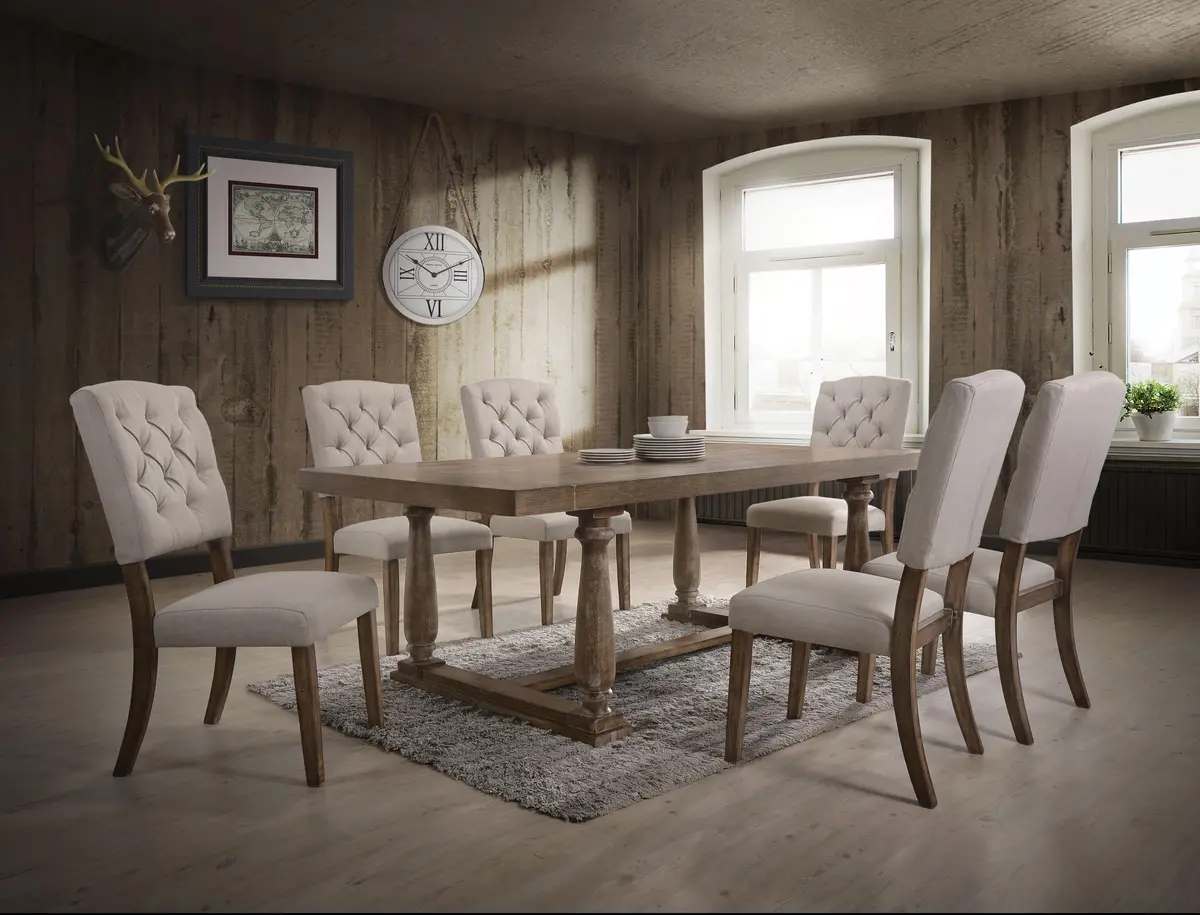 Bernard Weathered Oak Dining Table 1