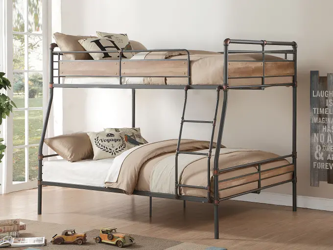 Brantley Ii Sandy Black & Dark Bronze Hand-Brushed Full Xl/Queen Bunk Bed 1