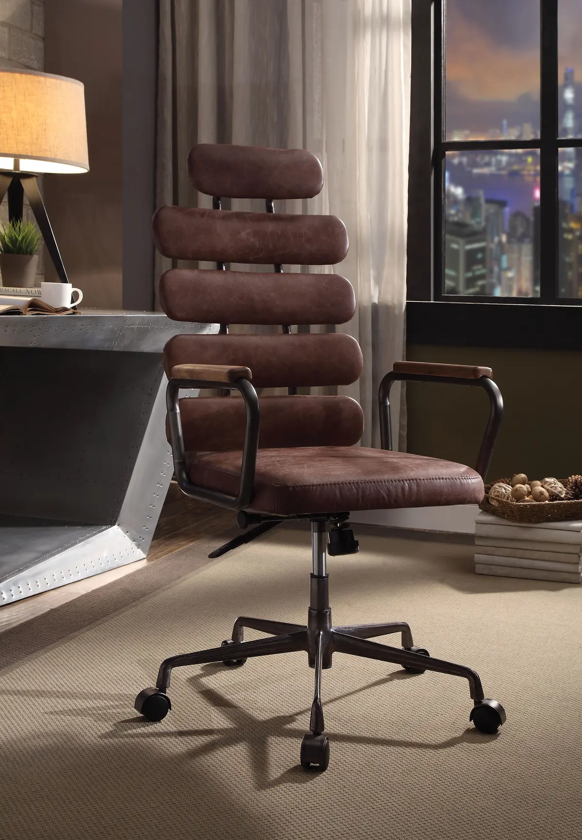 Calan Vintage Whiskey Top Grain Leather Office Chair 1