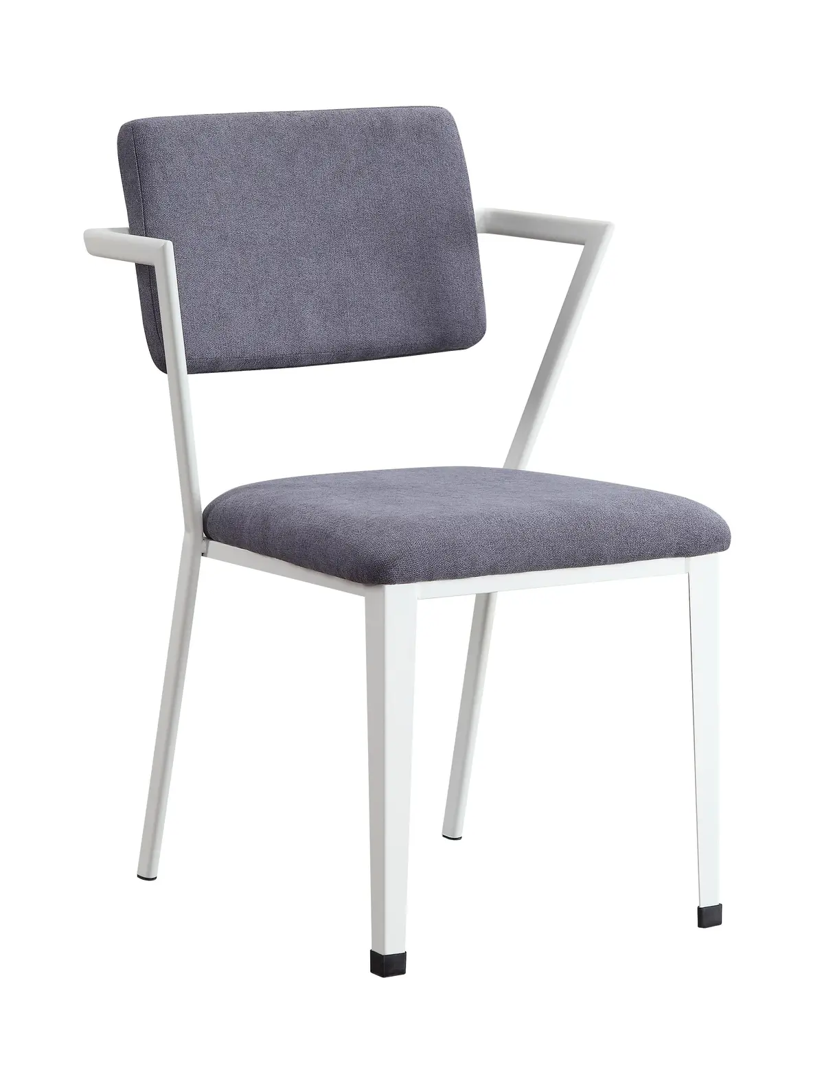 Cargo Gray Fabric & White Chair 1