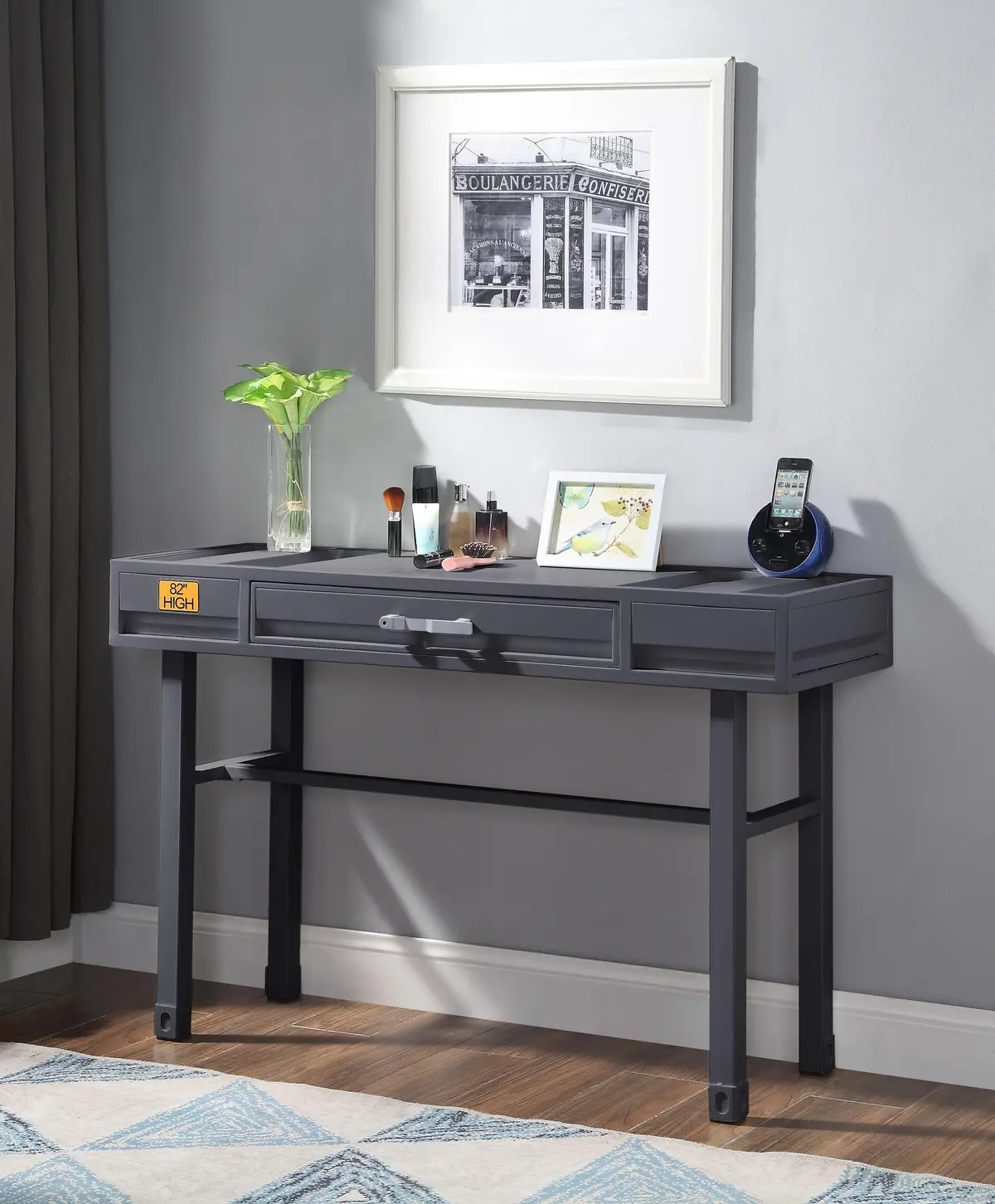 Cargo Gunmetal Vanity Desk 1
