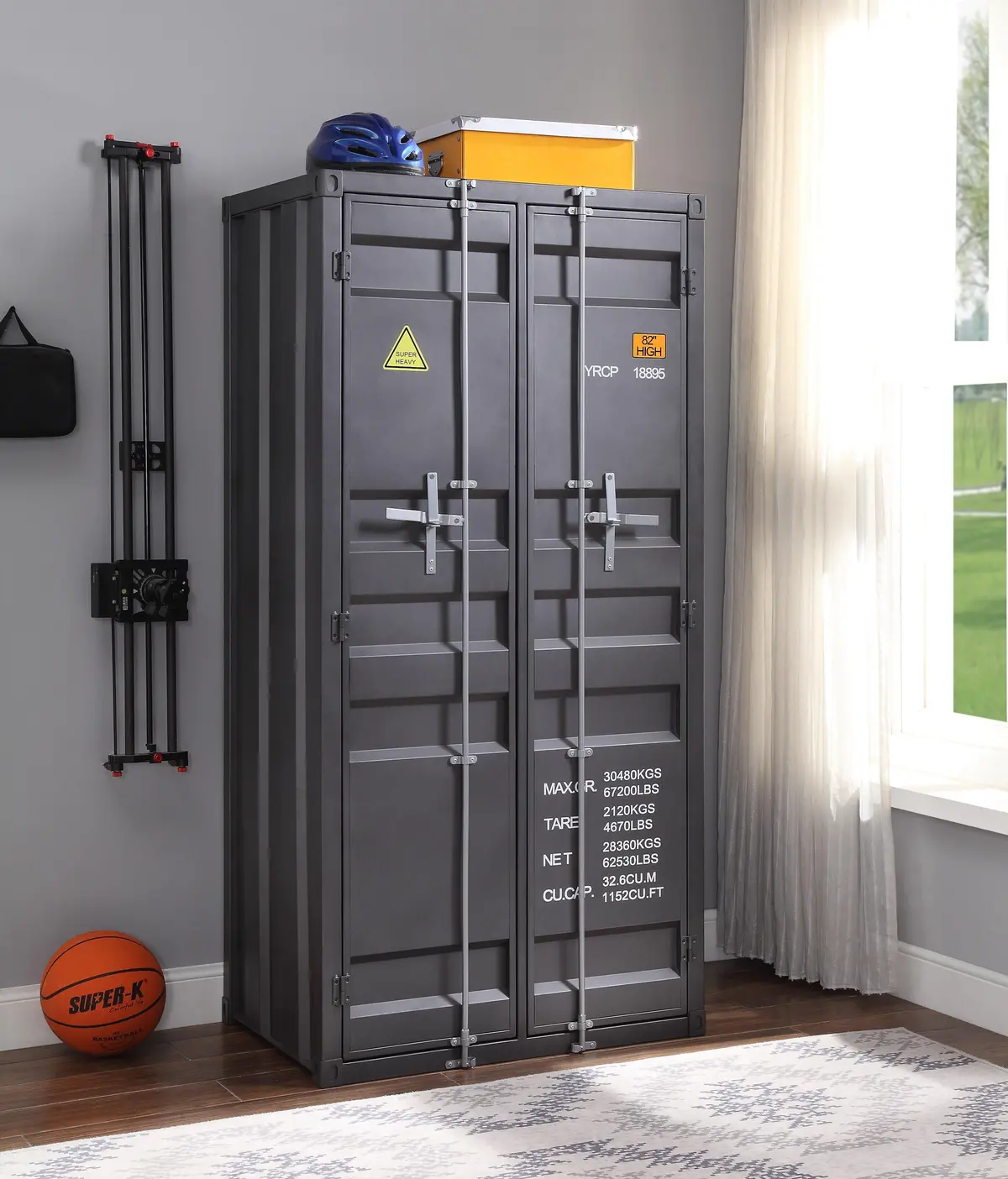 Cargo Gunmetal Wardrobe (Double Door) 1