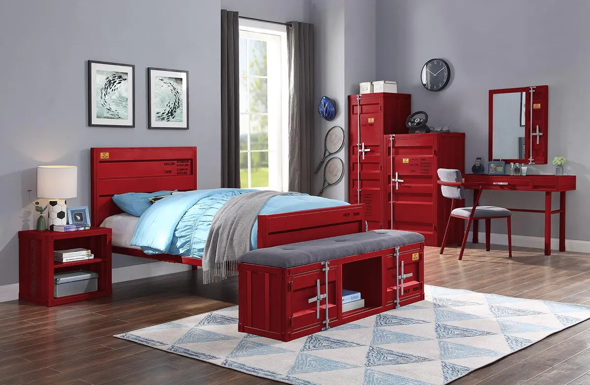 Cargo Red Twin Bed 1