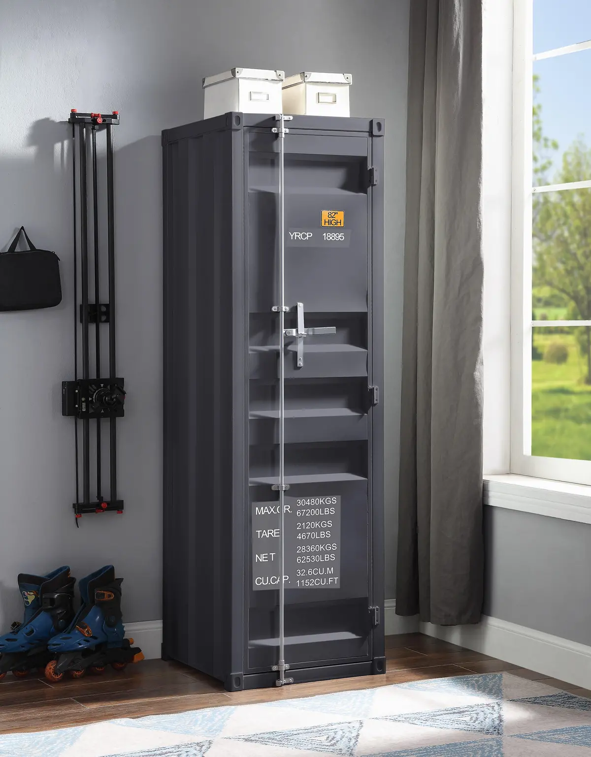 Cargo Gunmetal Wardrobe (Single Door) 1