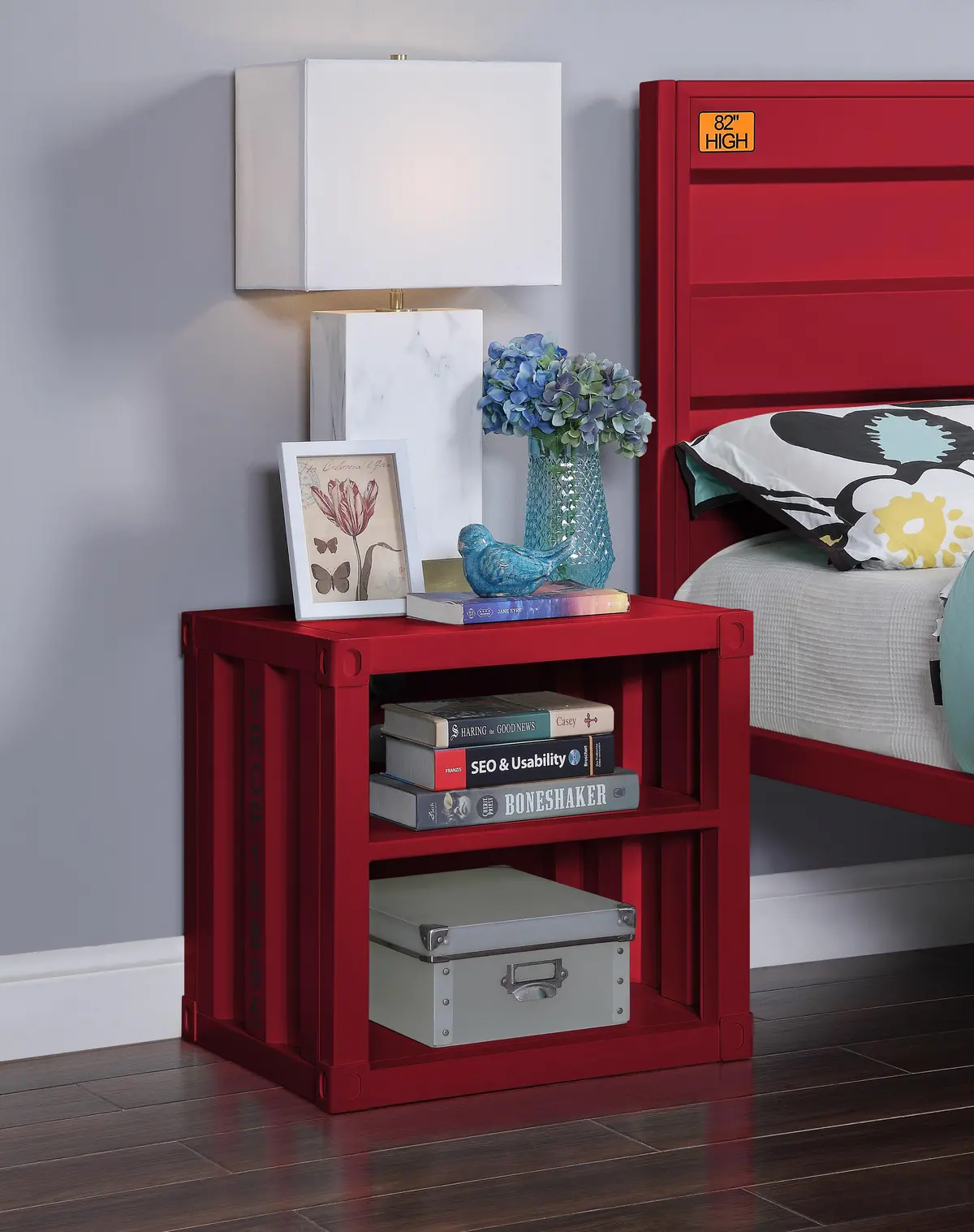 Cargo Red Nightstand (Usb) 1