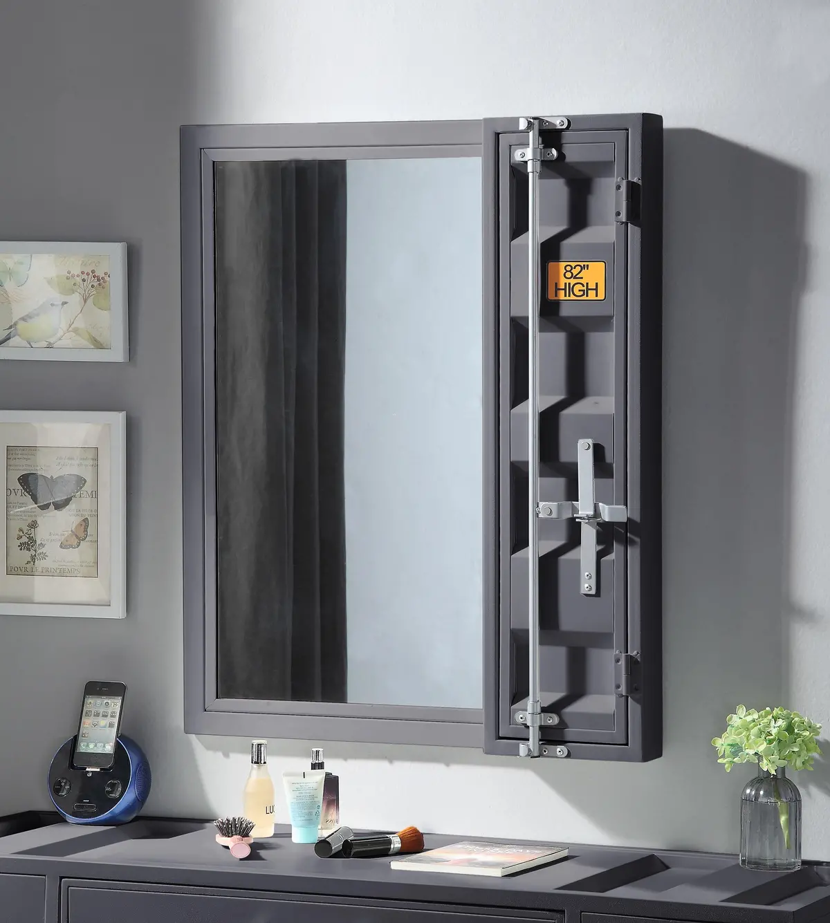 Cargo Gunmetal Vanity Mirror 1