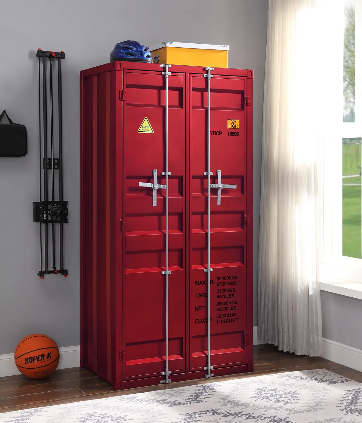 Cargo Red Wardrobe (Double Door) 1