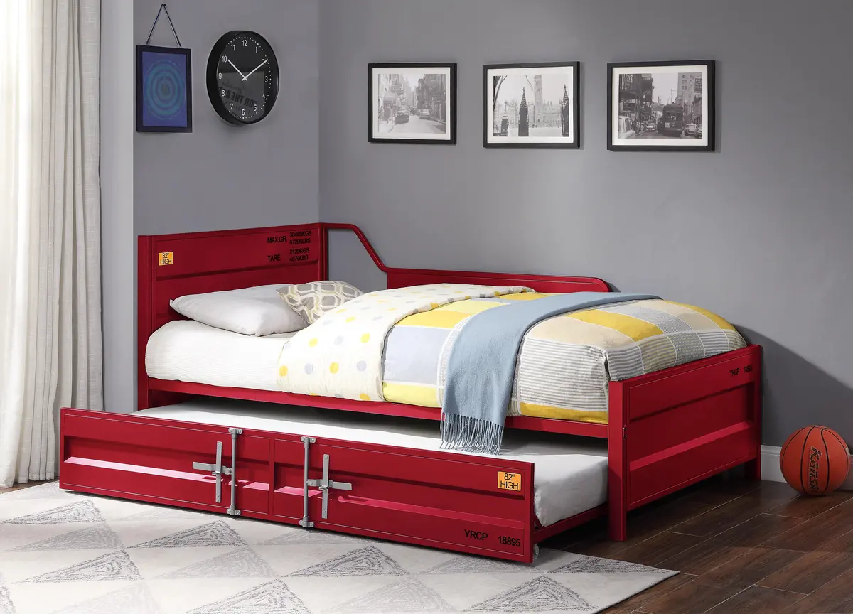 Cargo Red Daybed & Trundle (Twin Size) 1