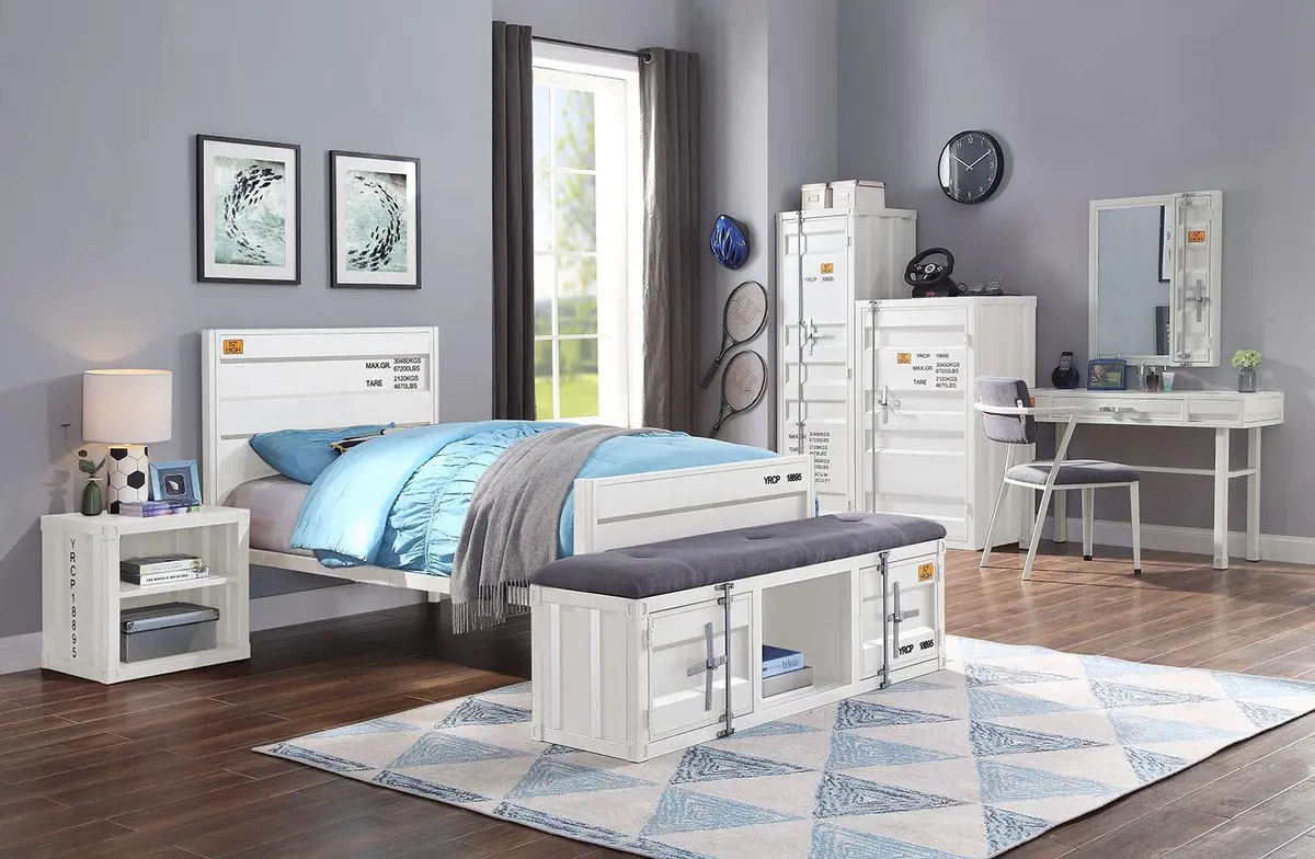 Cargo White Twin Bed 1