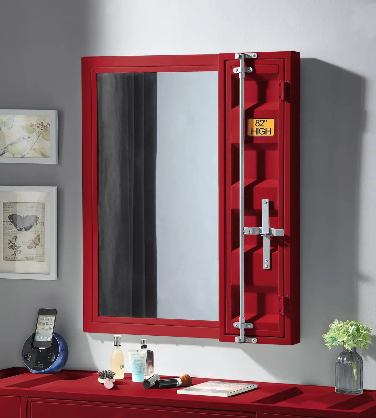 Cargo Red Vanity Mirror 1