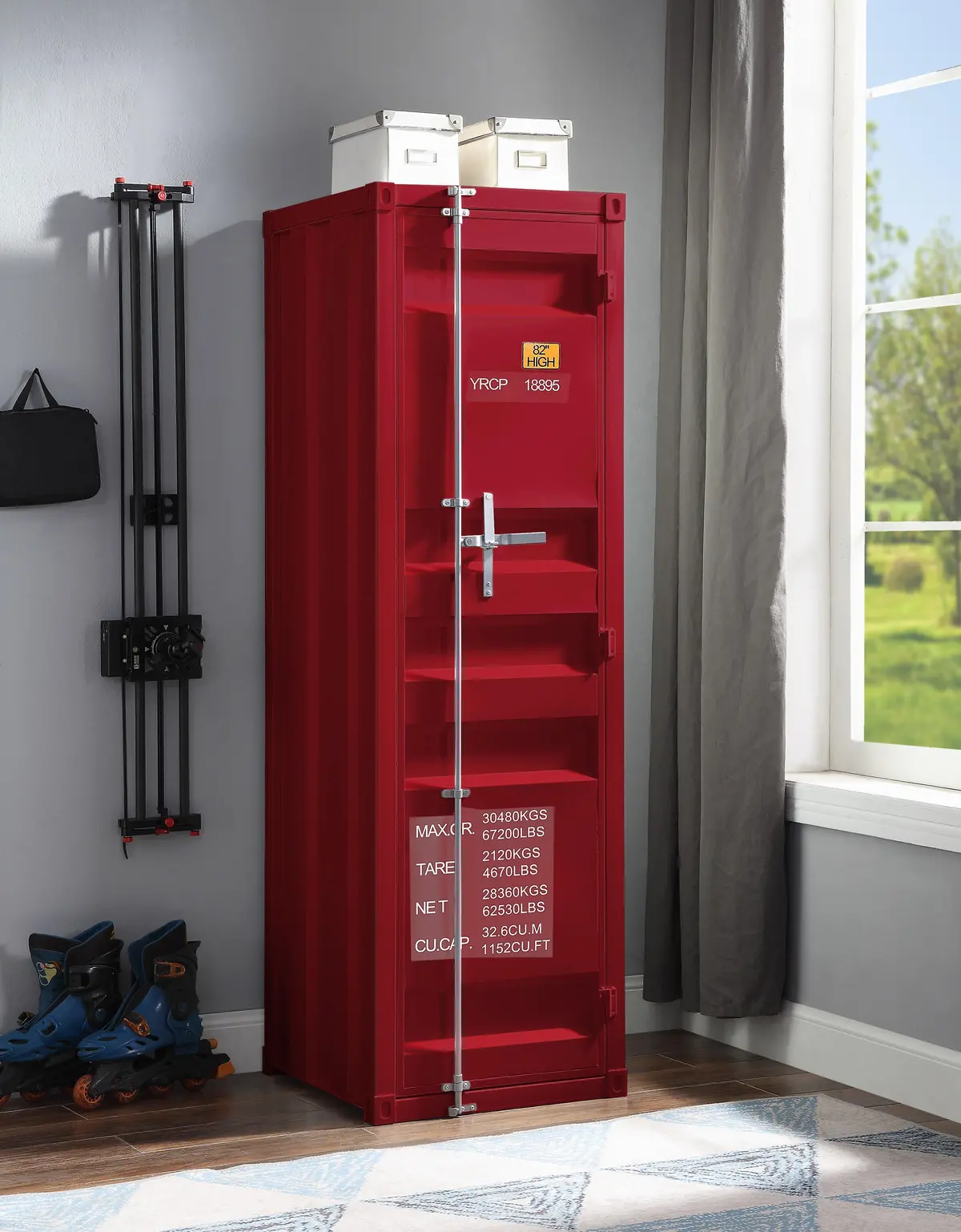 Cargo Red Wardrobe (Single Door) 1